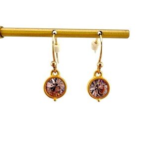 NWT Swarovski Gold and Pink Crystal Earrings